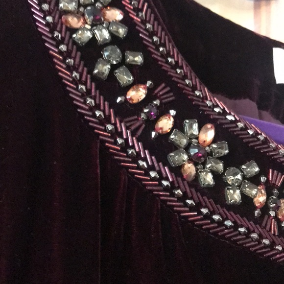 Neiman Marcus Exclusive velvet beaded dress w coat - updated photo measurements - Picture 12 of 16